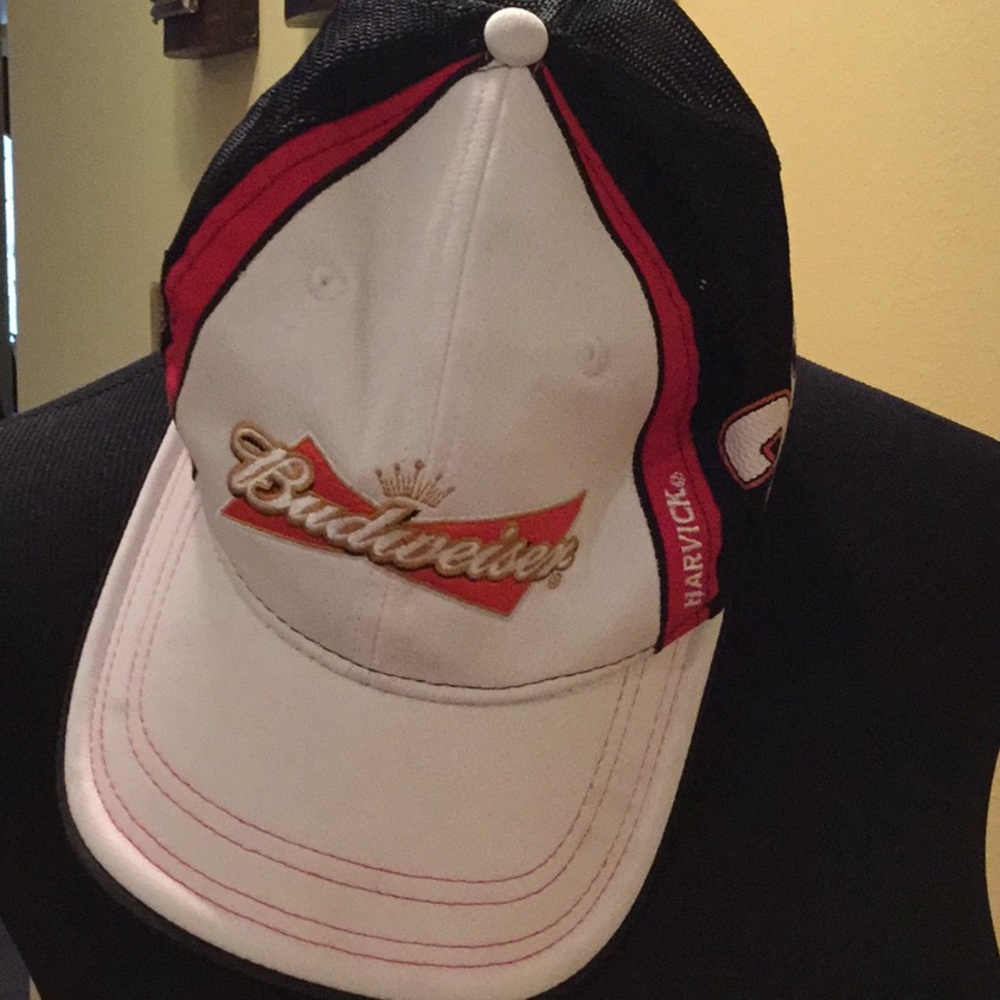 Nylon 5 panel cap.Budweiser nascar harvick.